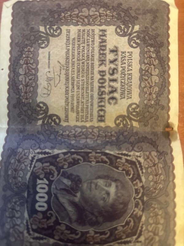 [RARE] Billet de 1000 Marek Polskich (Marc Polonais) — Émission 1919 — Seconde République de Pologne